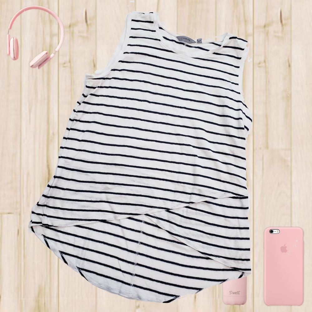 Athleta Striped Tulip Hem Tank